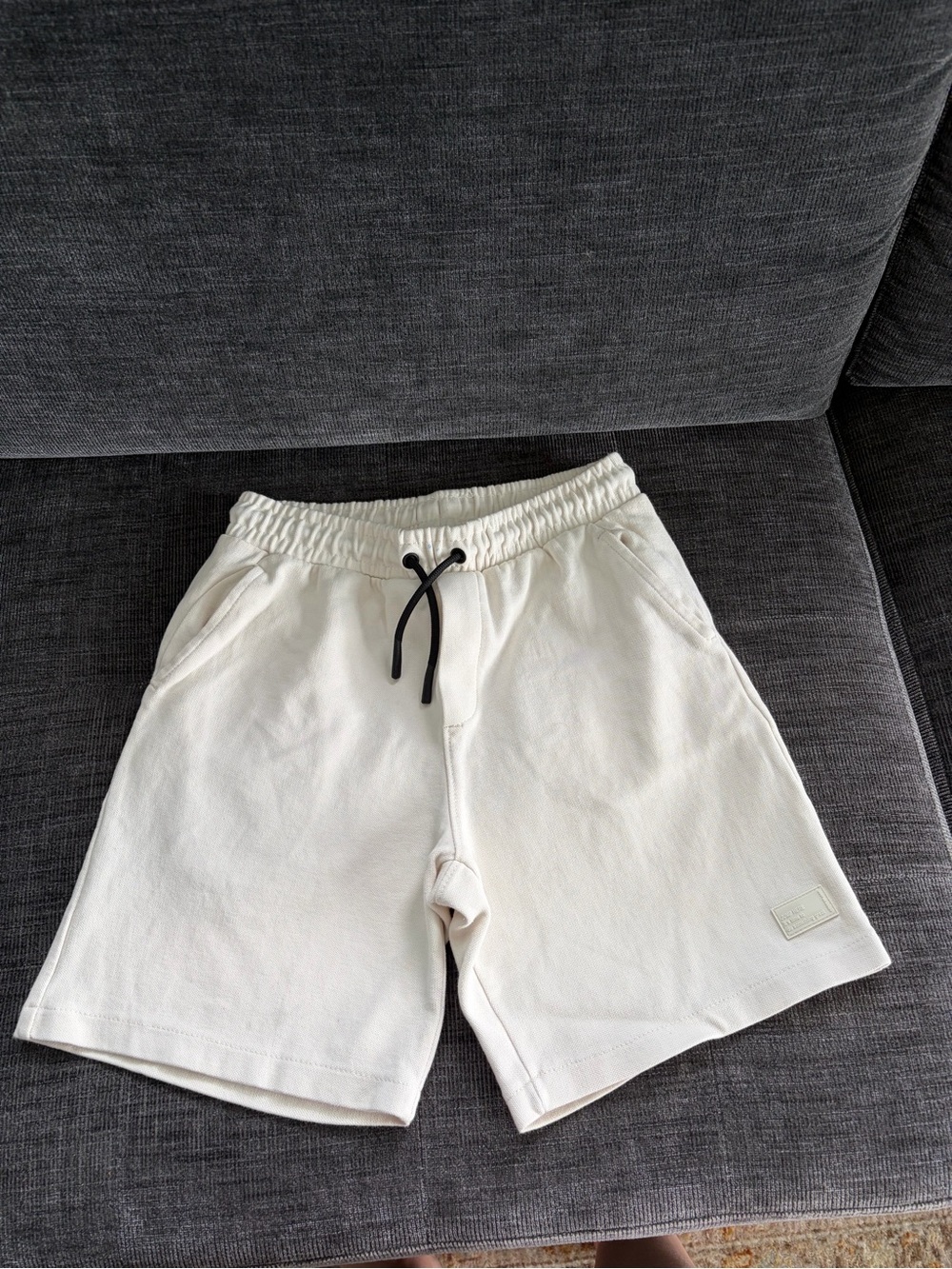 Zara Cream Kids Drawstring Lounge Shorts